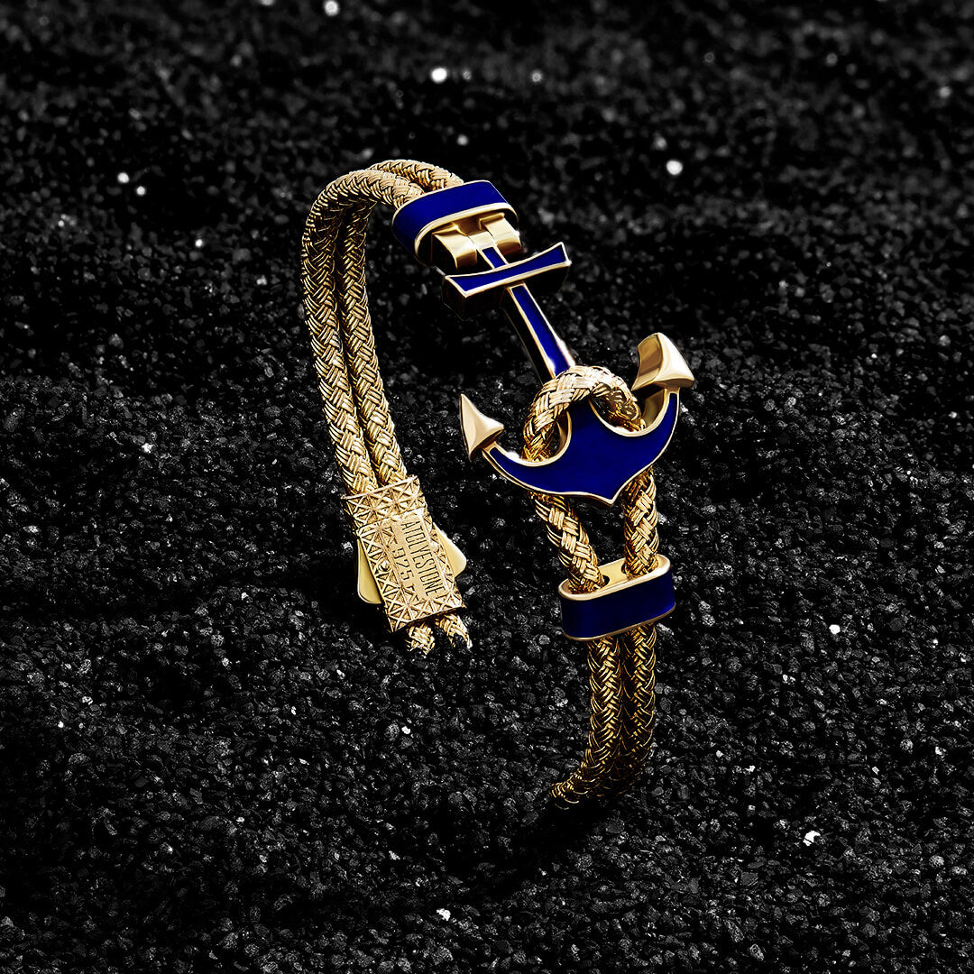 Men's Ocean Anchor Bracelet in Solid Silver