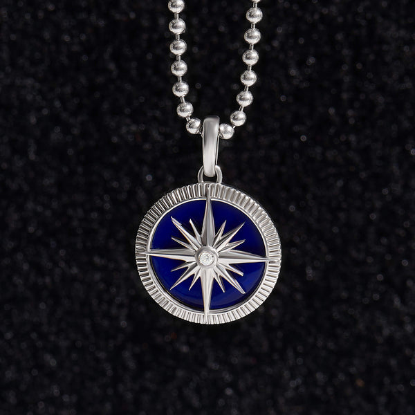 Ocean Compass Pendant in Gold