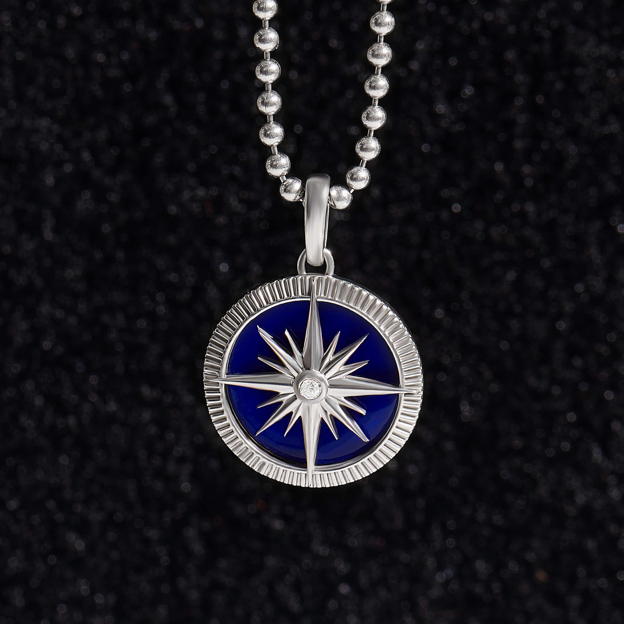 Ocean Compass Pendant in Silver