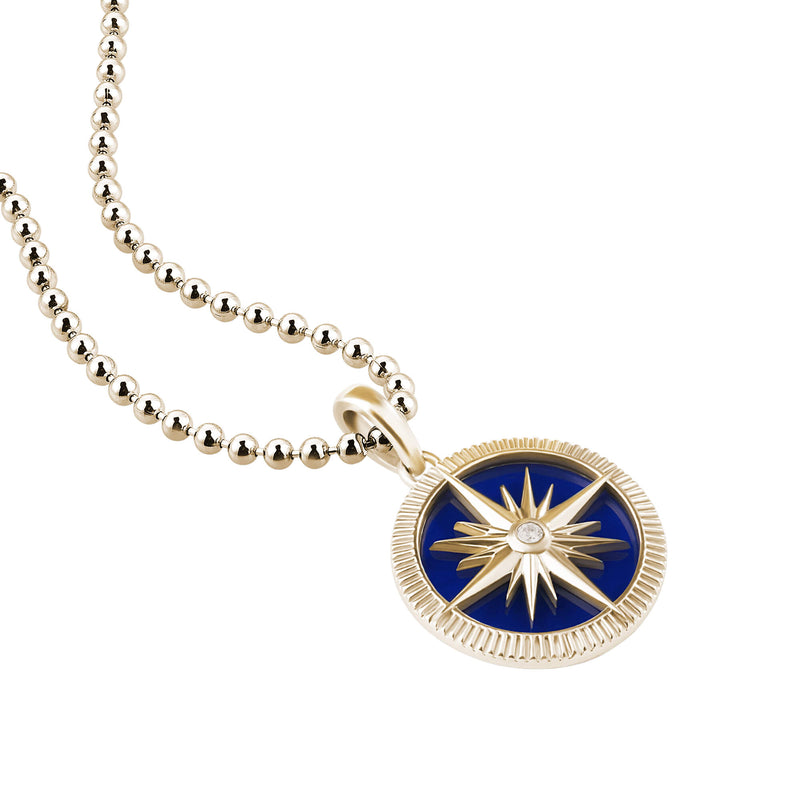 Ocean Compass Pendant in Gold