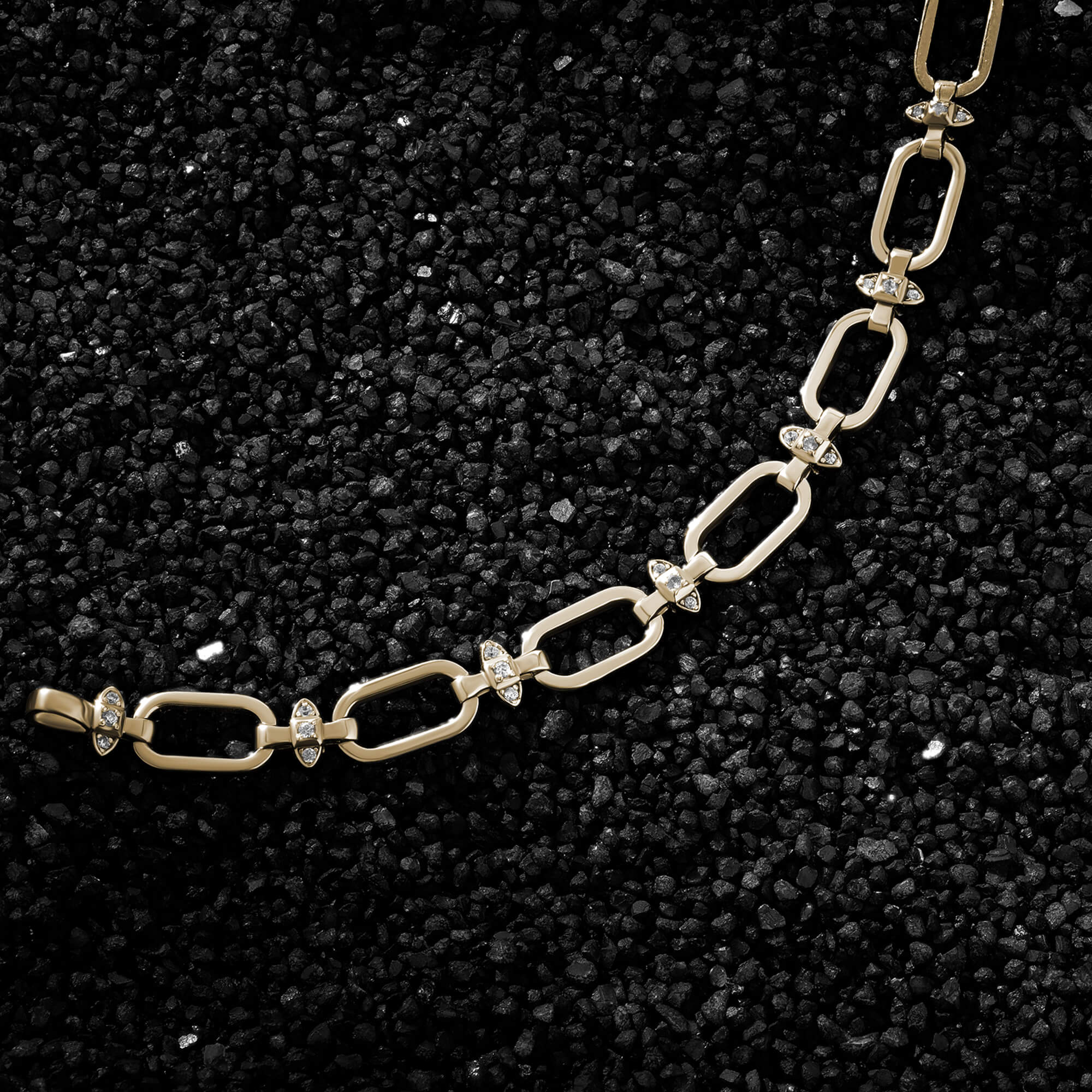 Yellow Gold Open Link Chain Bracelet