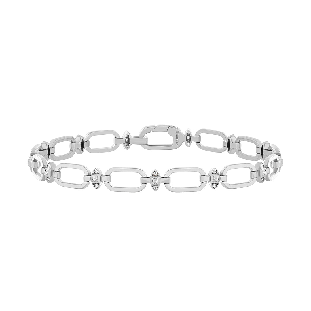 Open Link Chain Bracelet in 925 Solid Silver