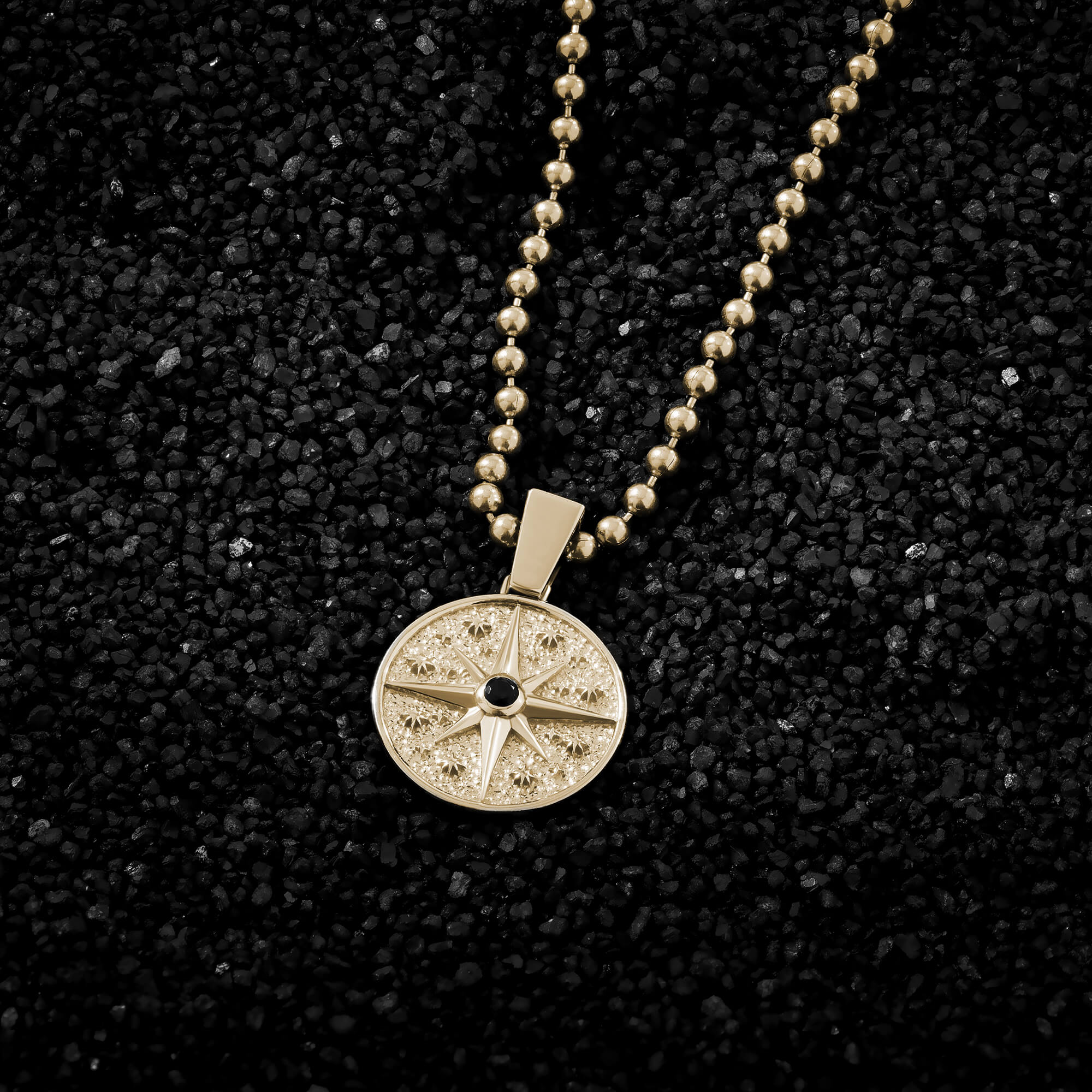 Orbit Compass Pendant in Real Gold