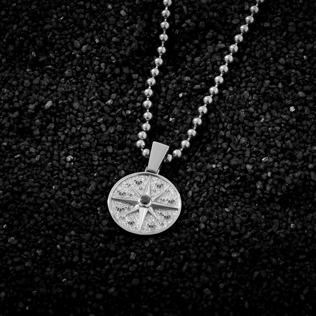 Orbit Compass Silver Pendant