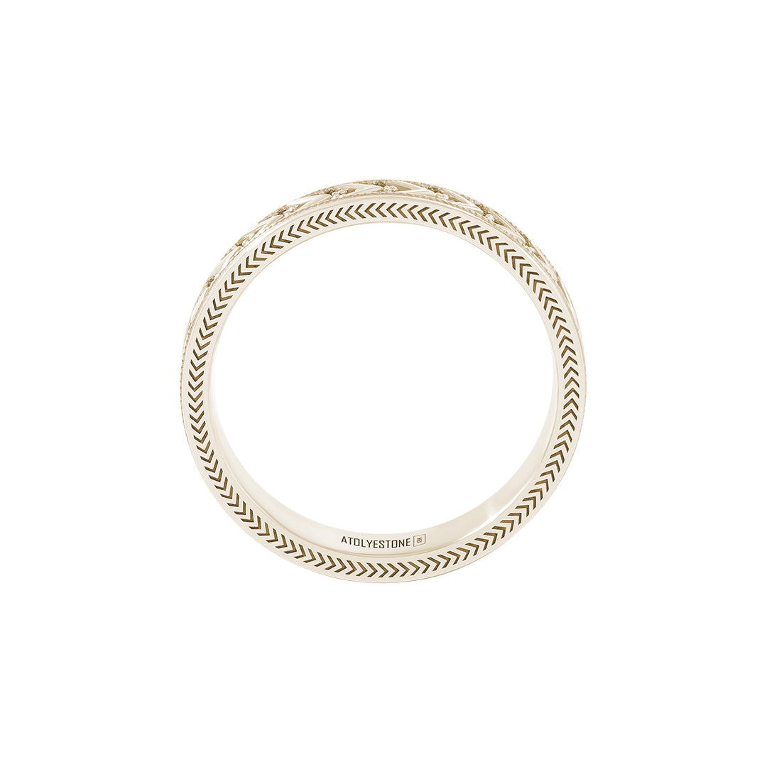 Pave Chevron Gold Band Ring