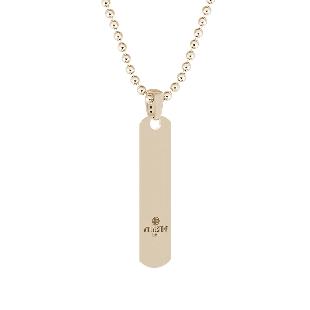 Solid Gold Pave Chevron Samurai Tag Pendant