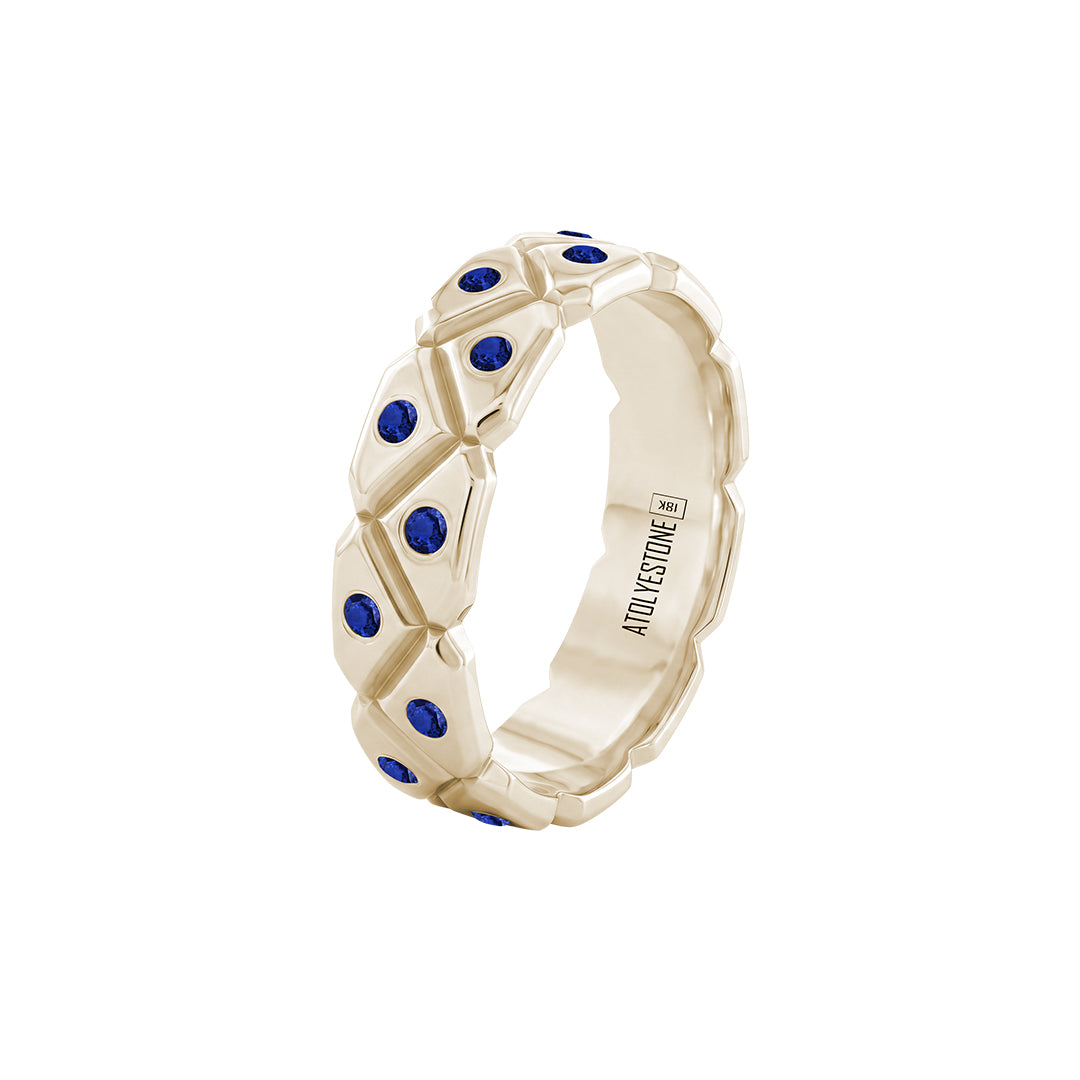 Pave Solid Gold Triangle Band Ring