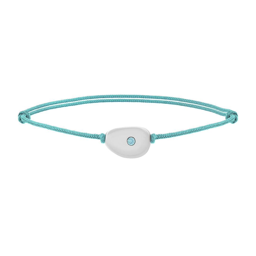 Pebble Macrame Bracelet in 925 Sterling Silver