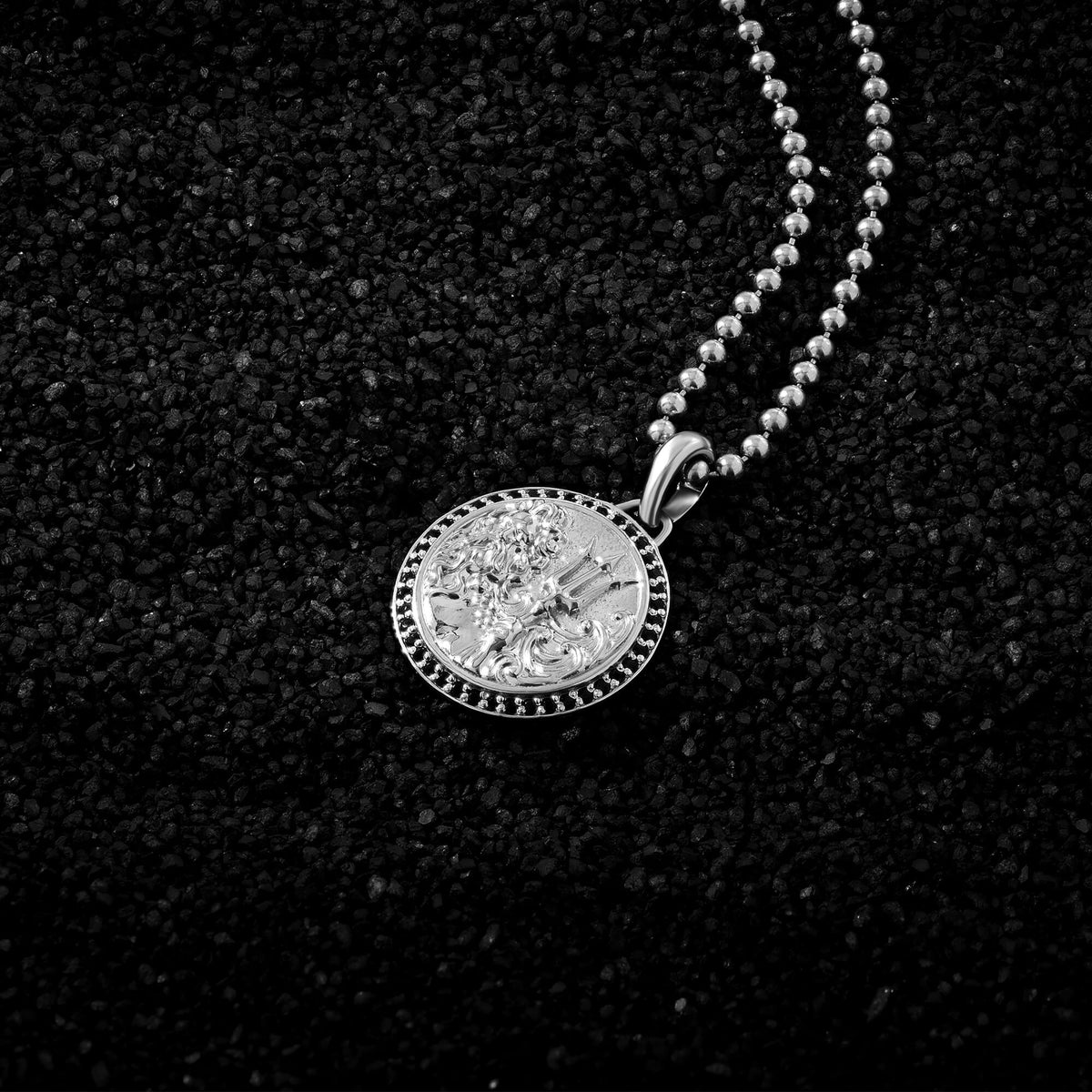 Solid 925 Silver Poseidon Pendant