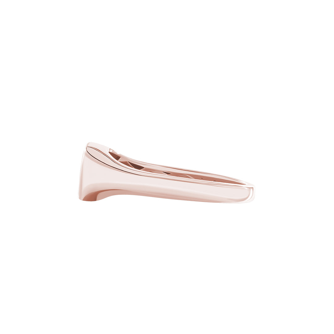 Solid Gold Rectangular Signet Ring - Rose