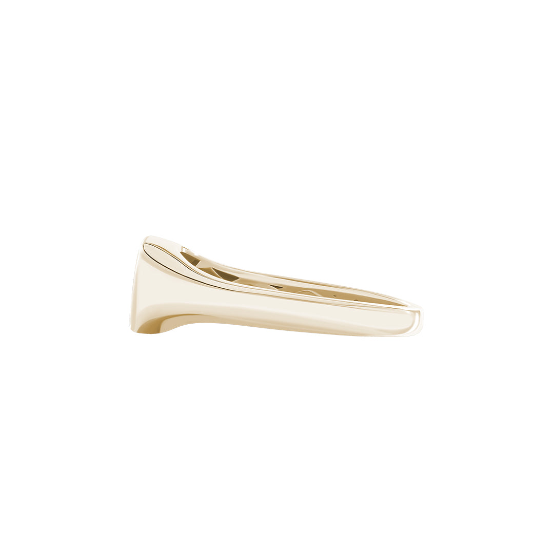 Solid Gold Rectangular Signet Ring - Yellow