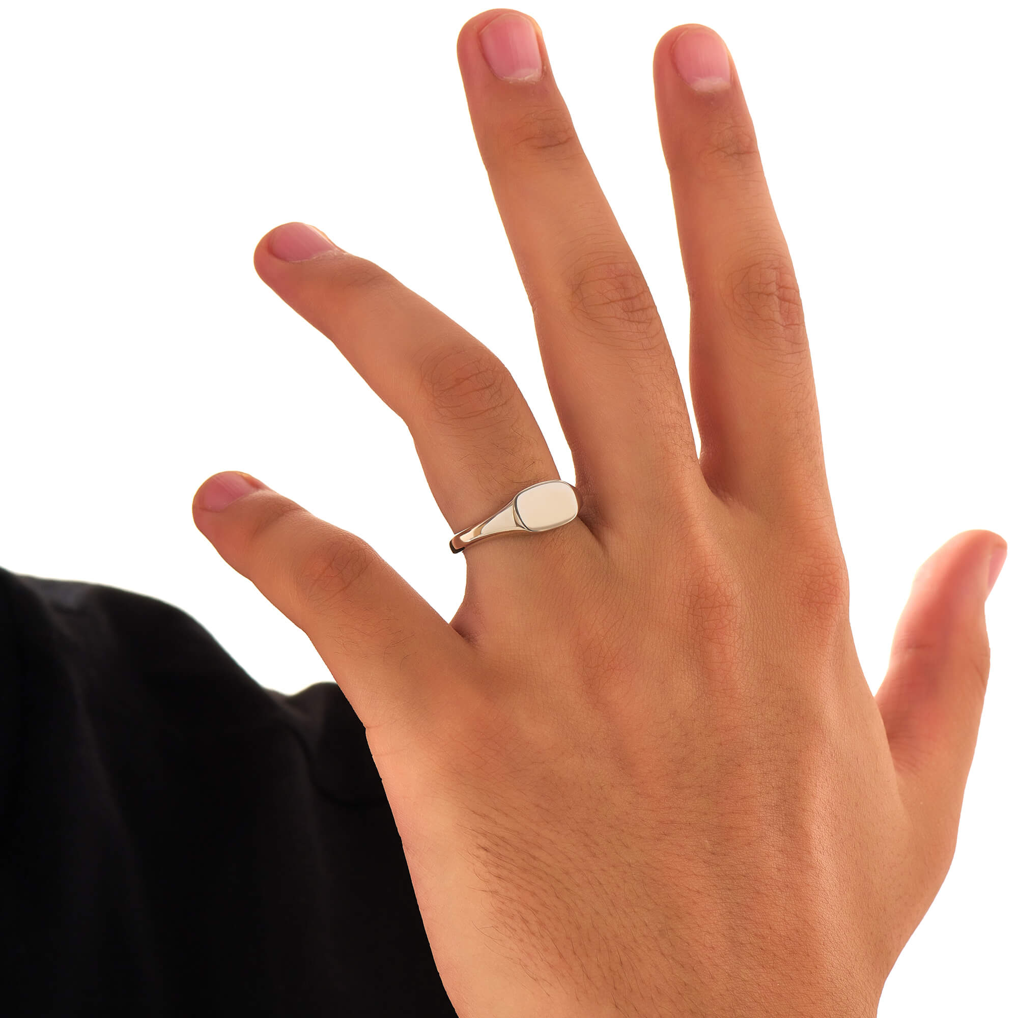 Men's Rectangular Signet Ring in 925 Solid Silver