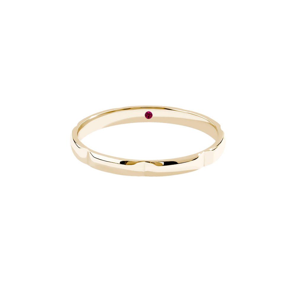 Solid Gold Rectangular Linked Wedding Band - Atolyestone