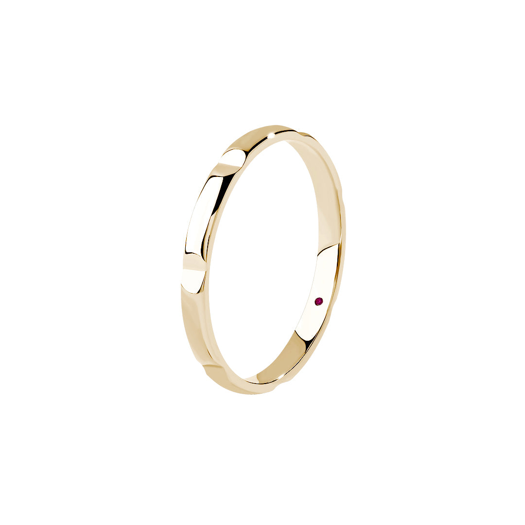 Solid Gold Rectangular Linked Wedding Band - Atolyestone
