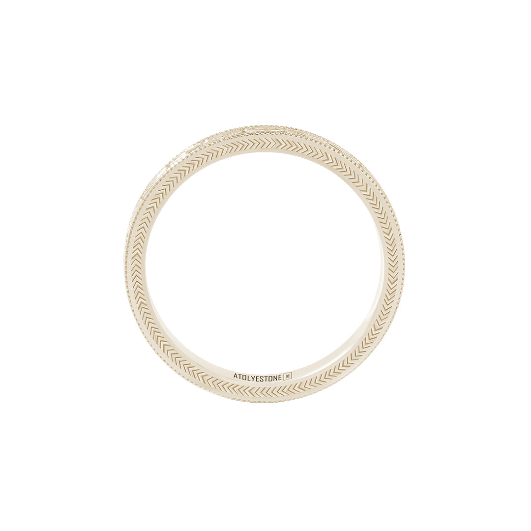 Golden Rhombus Milgrain Band Ring