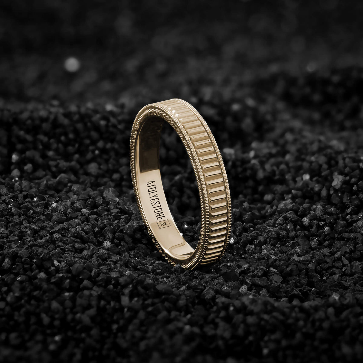 Solid Gold Ribbed Band