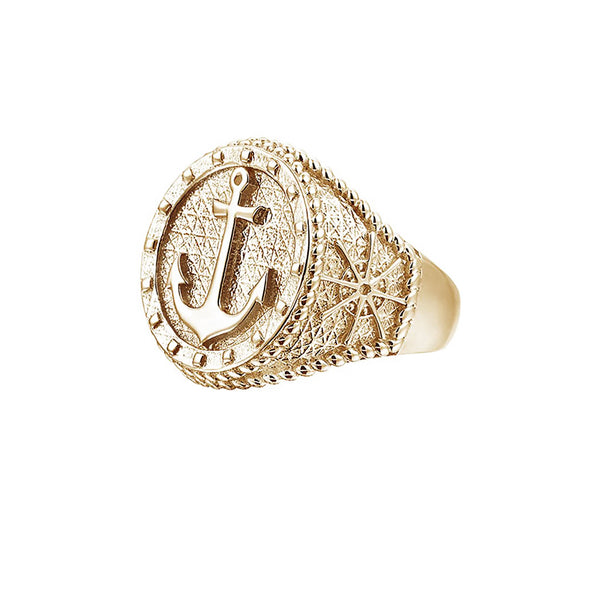 Sailor's Anchor Ring - Yellow Gold