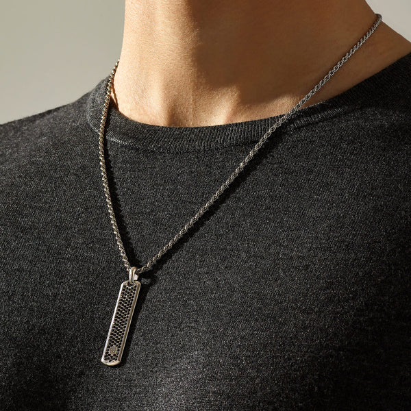 Samurai Tag Necklace in 925 Sterling Silver