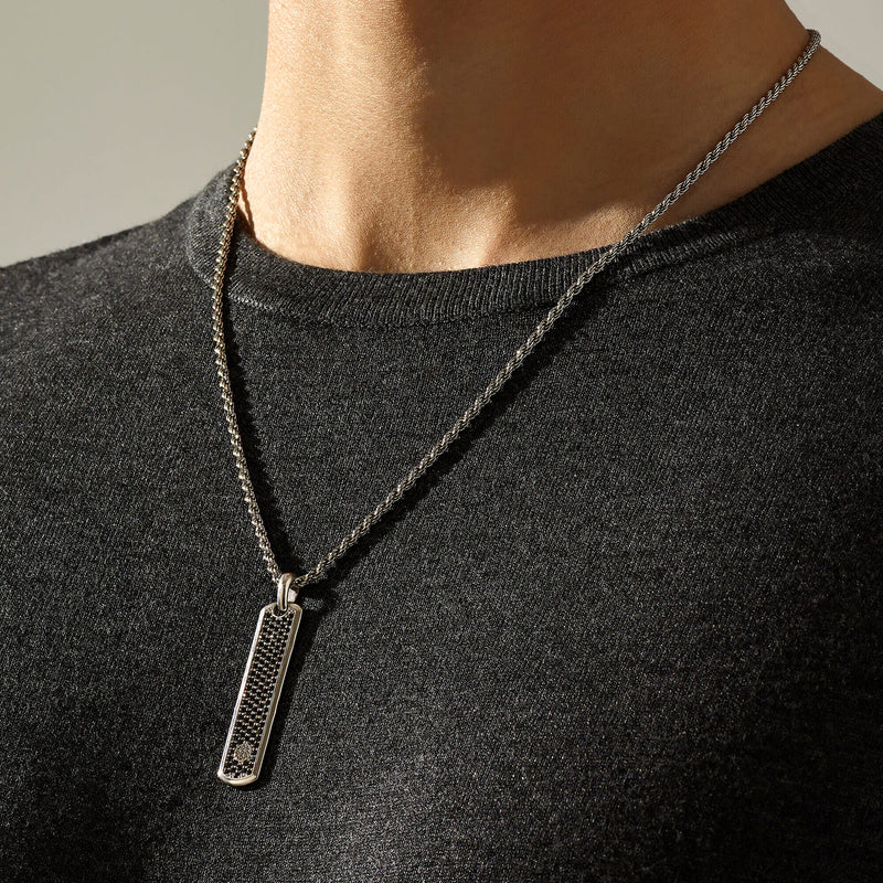 Samurai Tag Necklace in 925 Sterling Silver