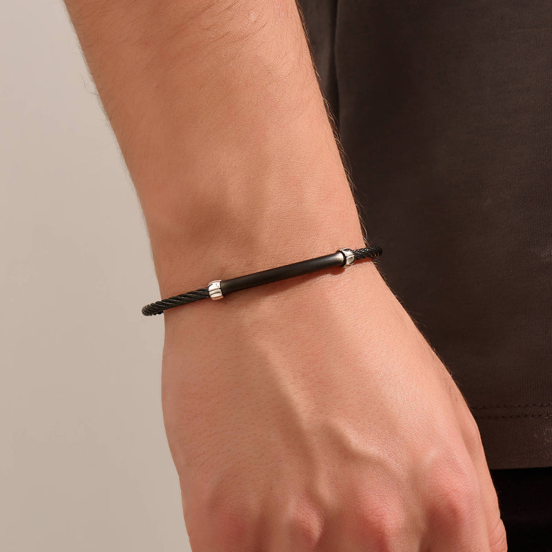 Men's Shadowline Cable Bracelet in Steel