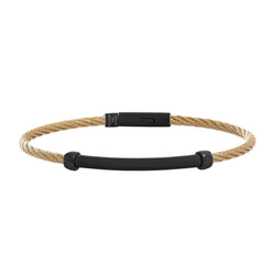Atolyestone Shadowline Cable Bracelet in Yellow Gold for Men