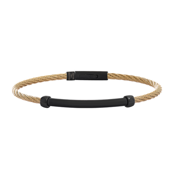 Atolyestone Shadowline Cable Bracelet in Yellow Gold for Men