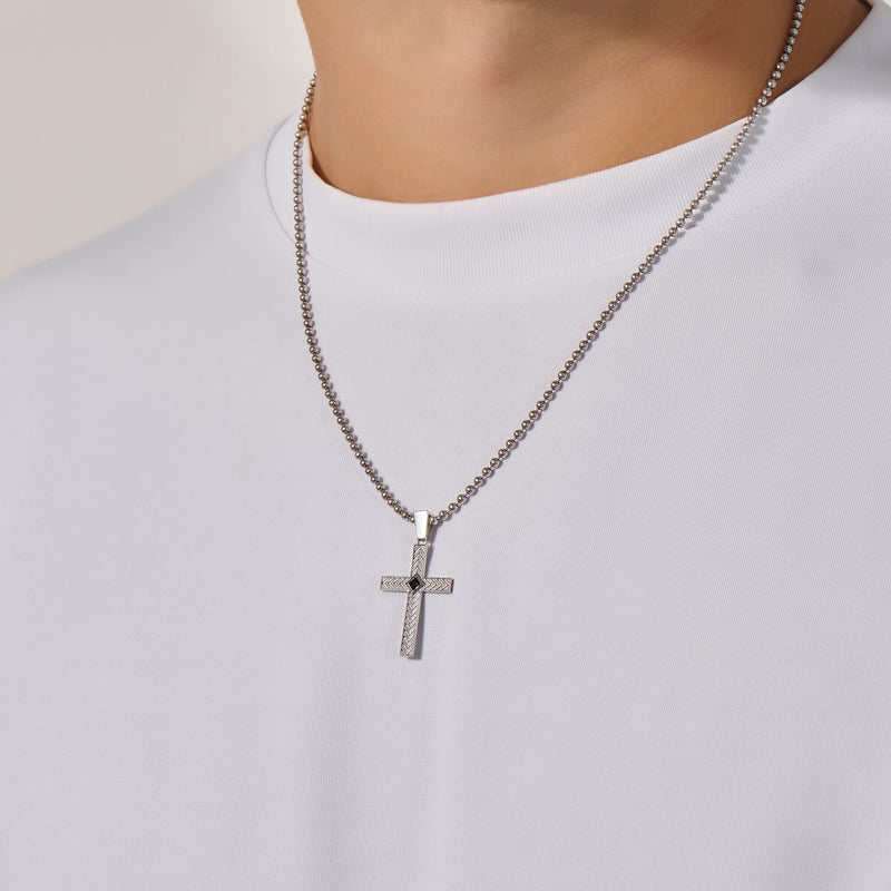 Men's Signature Arrow Cross Pendant in Solid Silver