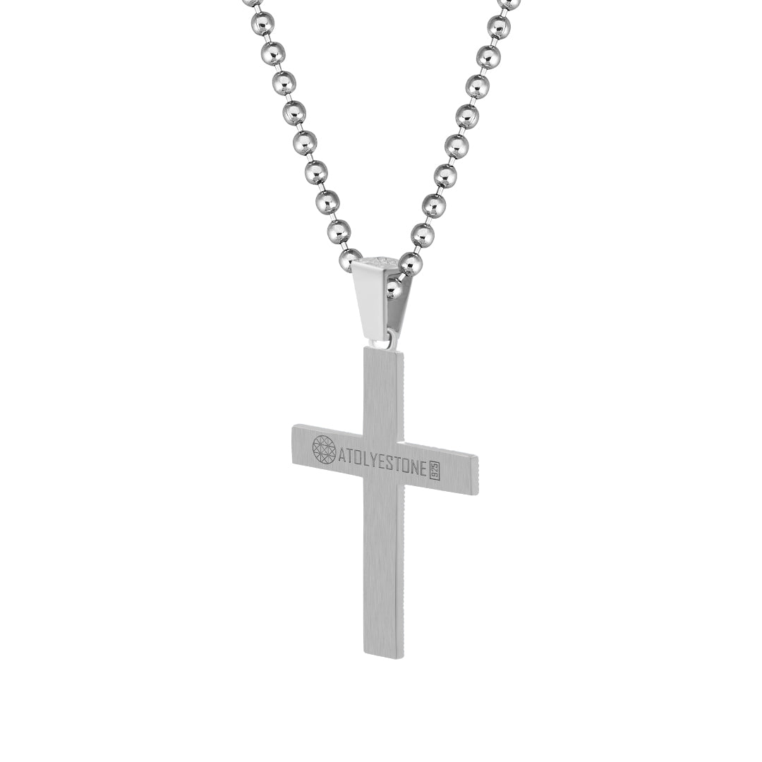 Signature Arrow Cross Pendant in Silver