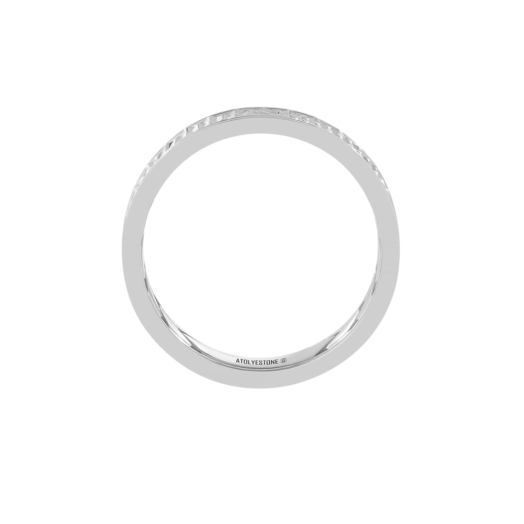Silver Slim Pyramid Band