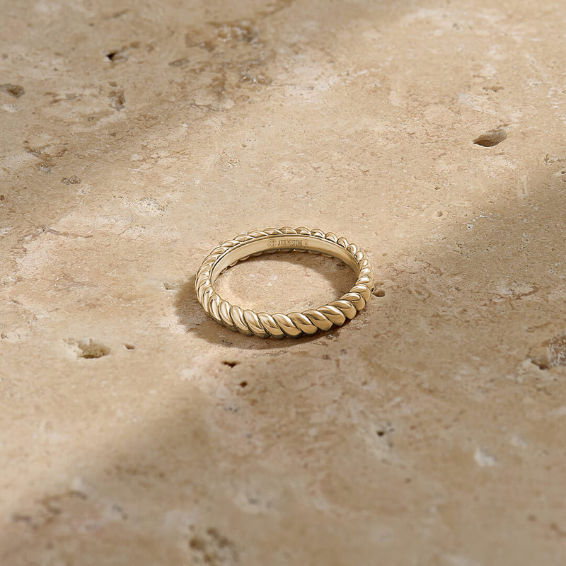 Men's Rope Design Ring in Solid Gold