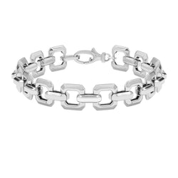 Square Link Chain Bracelet in 925 Sterling Silver
