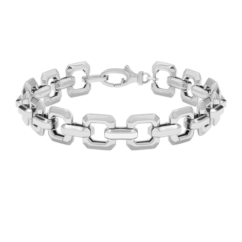 Square Link Chain Bracelet in 925 Sterling Silver
