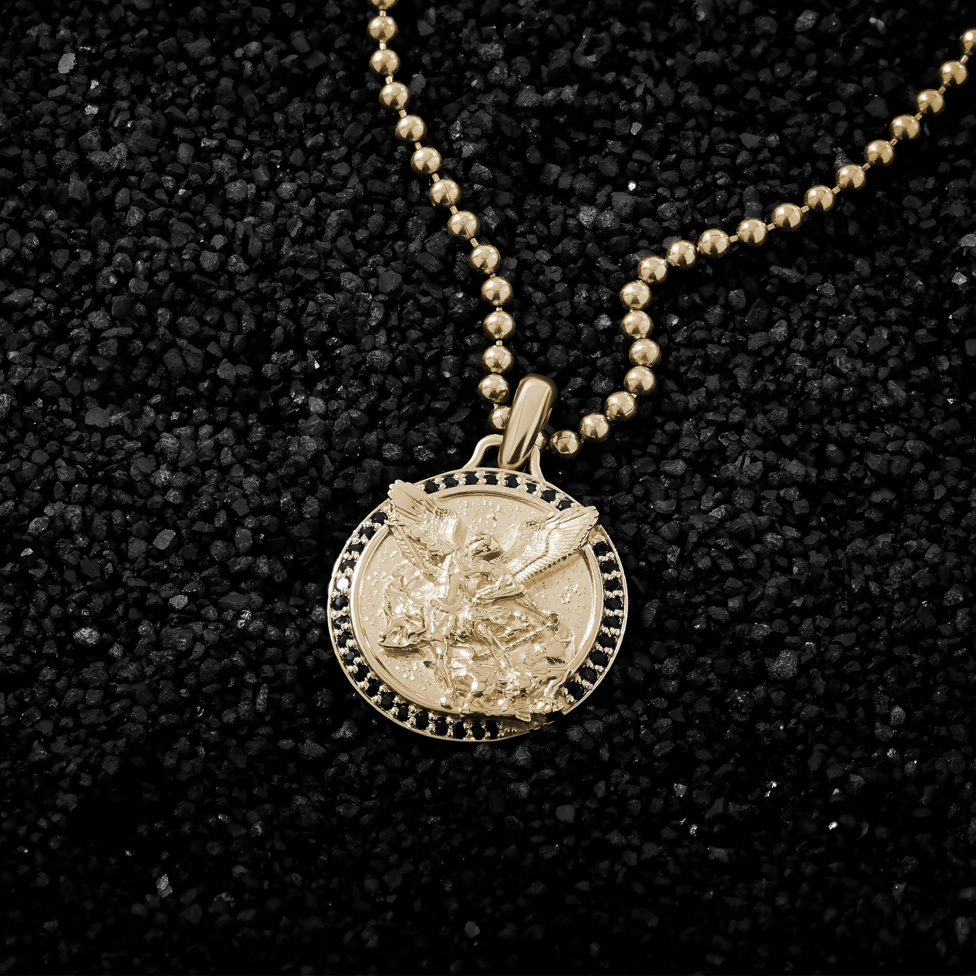 Real Gold Saint Gabriel Pendant