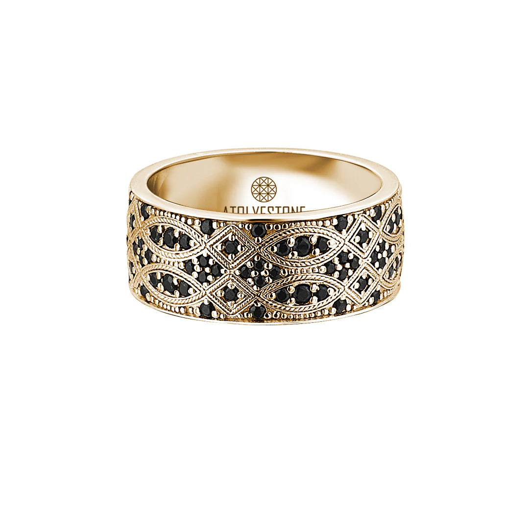 Streamline Band Ring in 18k Gold Paved Cubic Zirconia