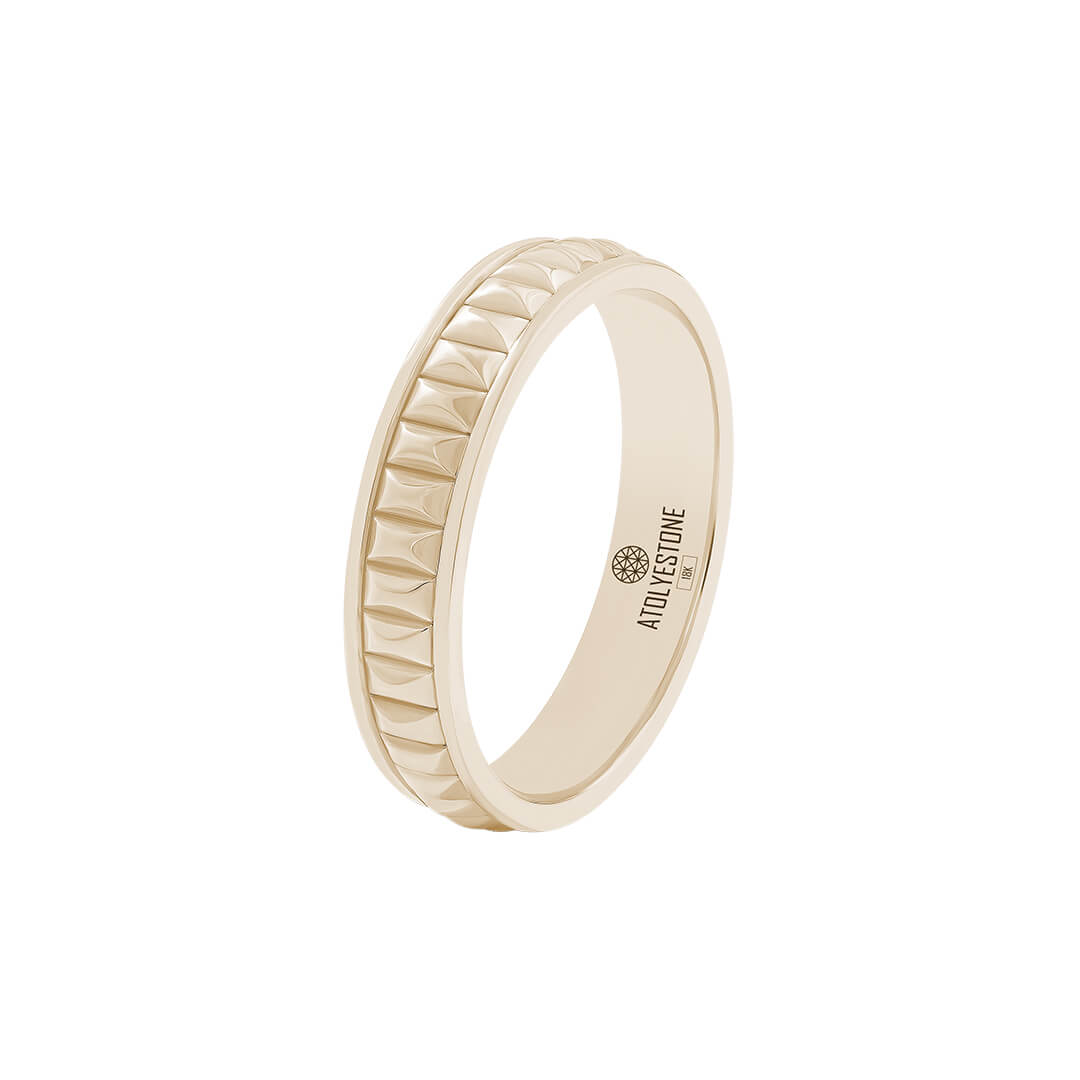 Solid Yellow Gold Stud Ring