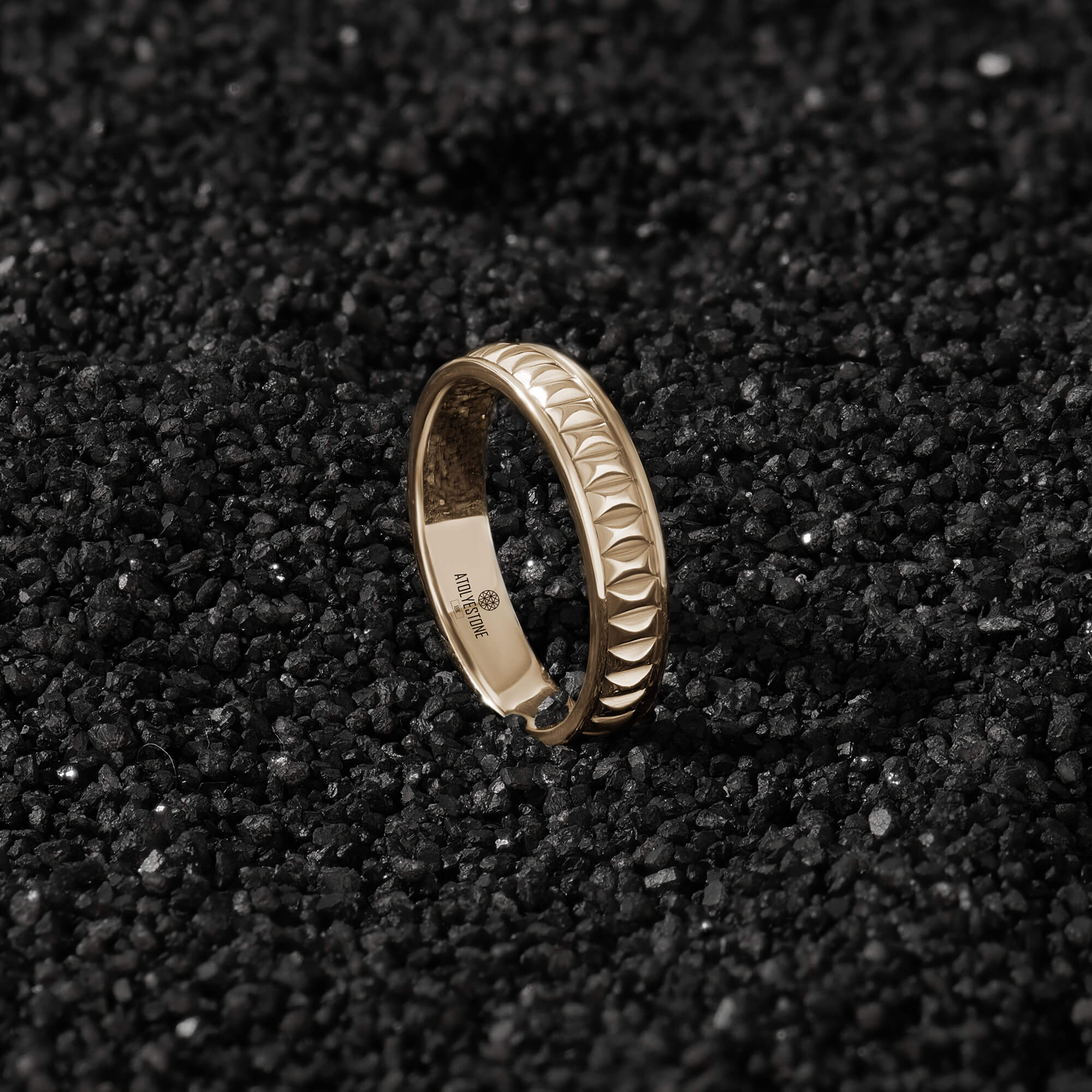 Stud Solid Gold Band Ring