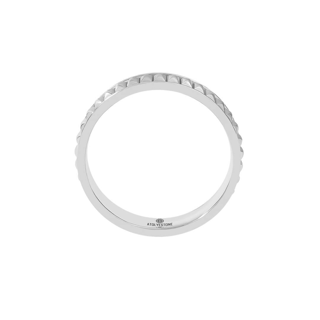 Stud Band Ring in Solid Silver