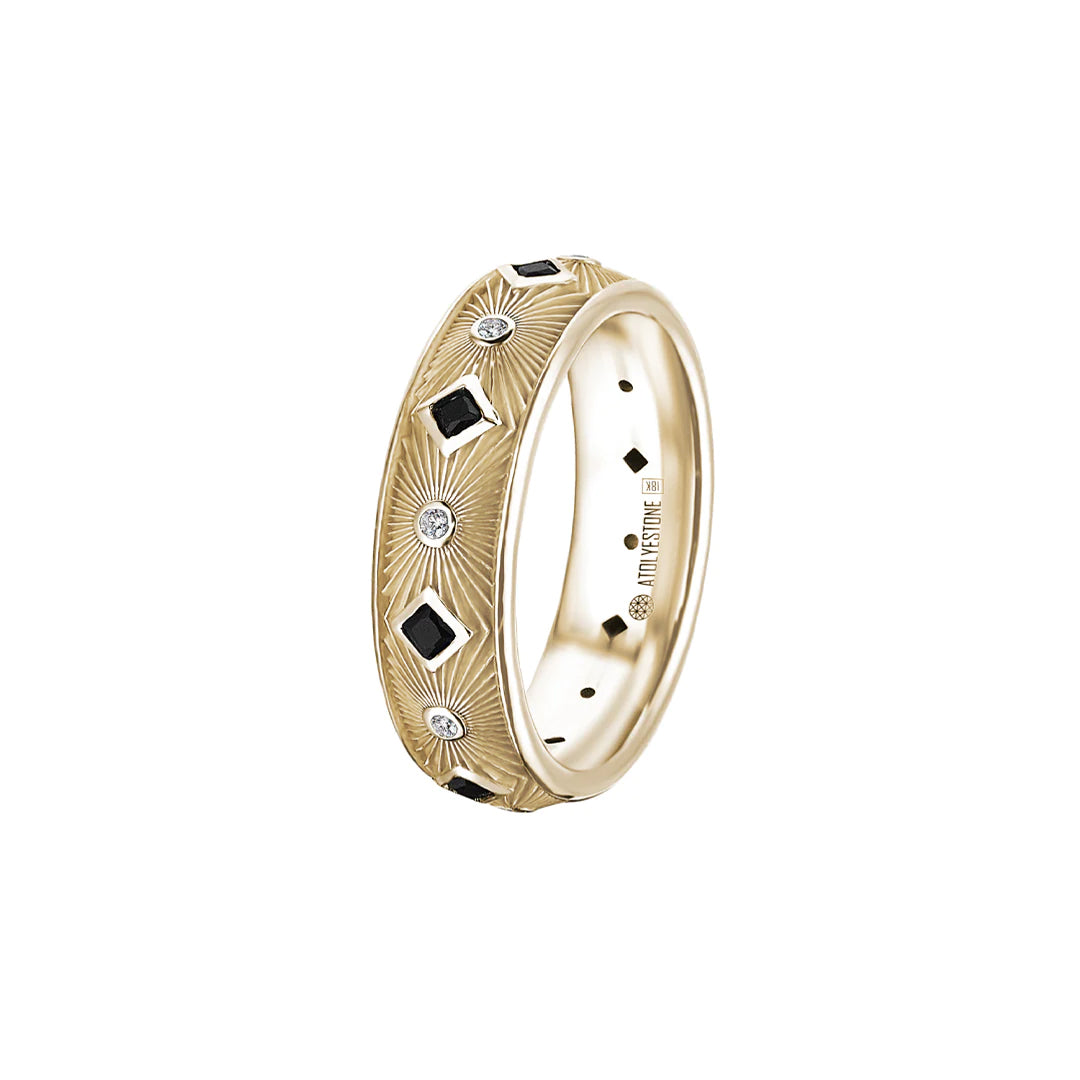 Sunbeam Band Ring in Gold
