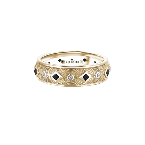 Sunbeam Band Ring in Gold