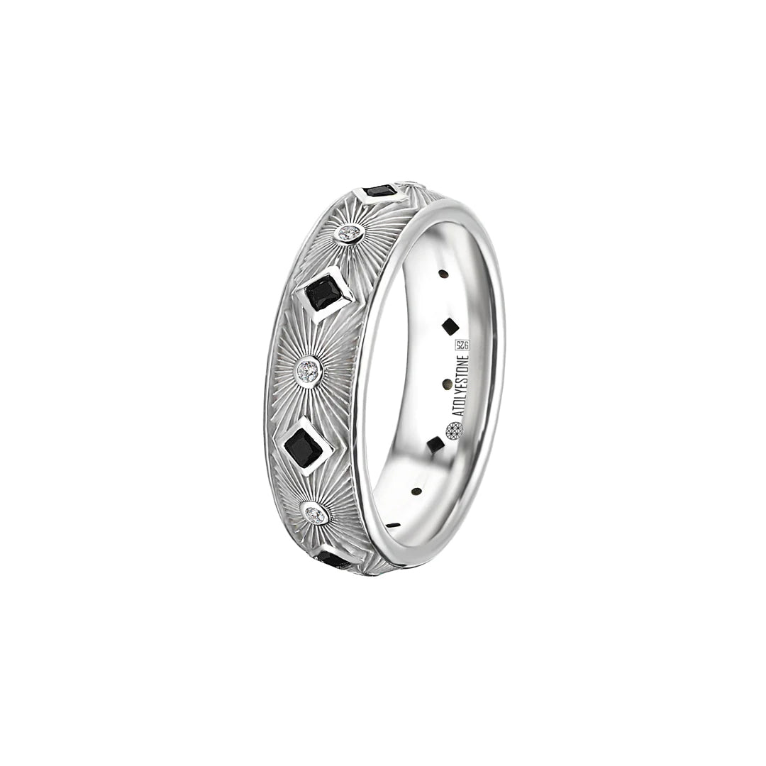 Sunbeam Band Ring in Silver