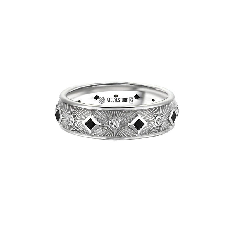 Sunbeam Band Ring in Silver