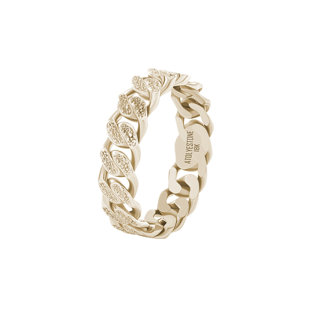 Textured Cuban Link Band in Soild Gold