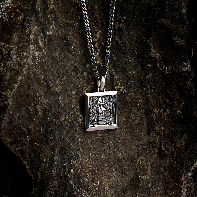 Tiger Square Pendant in Silver (Pendant Only)