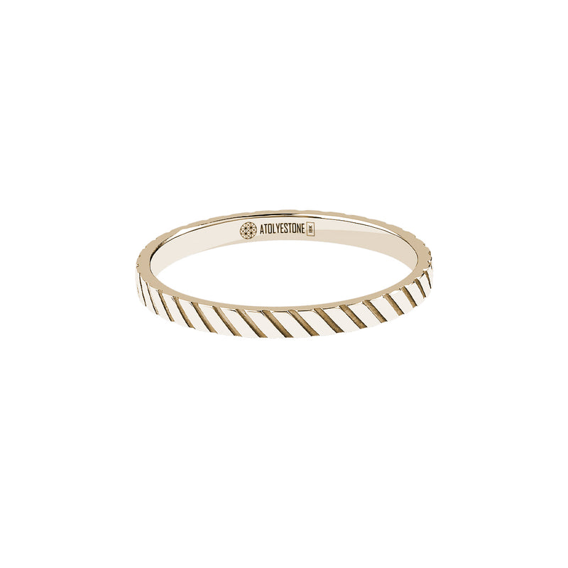 Men's Real Gold Twined Band Ring