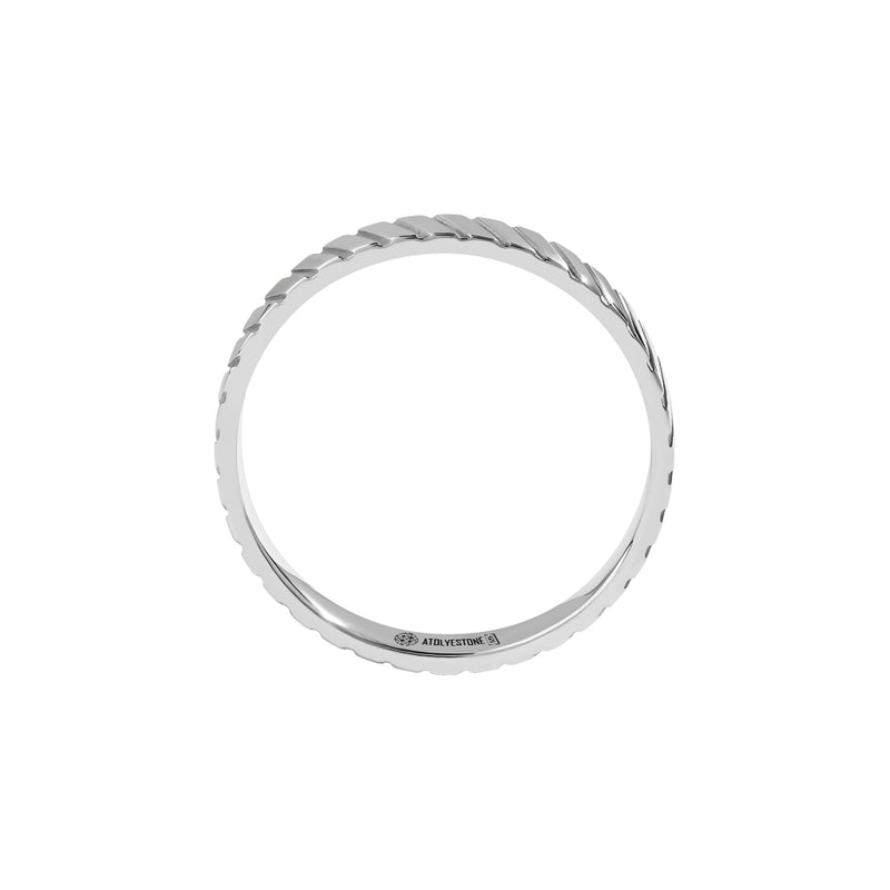Men's Solid Silver Twined Band Ring