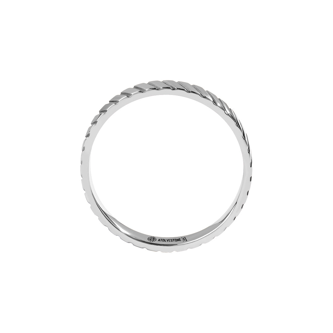 Men's Solid Silver Twined Band Ring