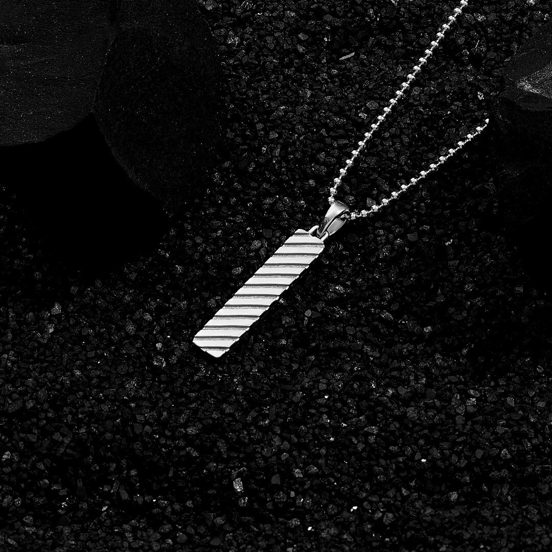 Atolyestone Men's 925 Sterling Silver Necklace, Twined Design