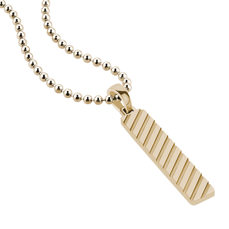 Men's Twined Tag Necklace in Solid Gold