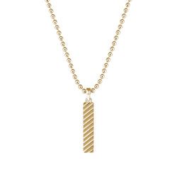 Solid Yellow Gold Twined Tag Pendant for Men