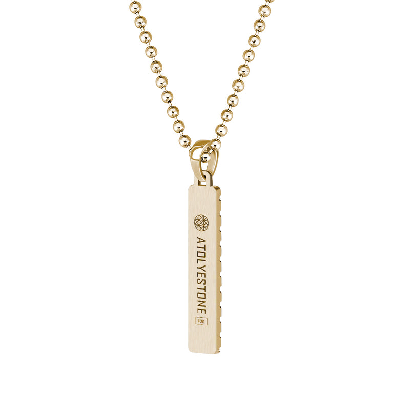 Solid Gold Designer Tag Necklace for Men